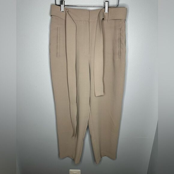 Aritzia Wilfred High Waisted Cropped Tie Front Pant size 8 - Picture 1 of 6